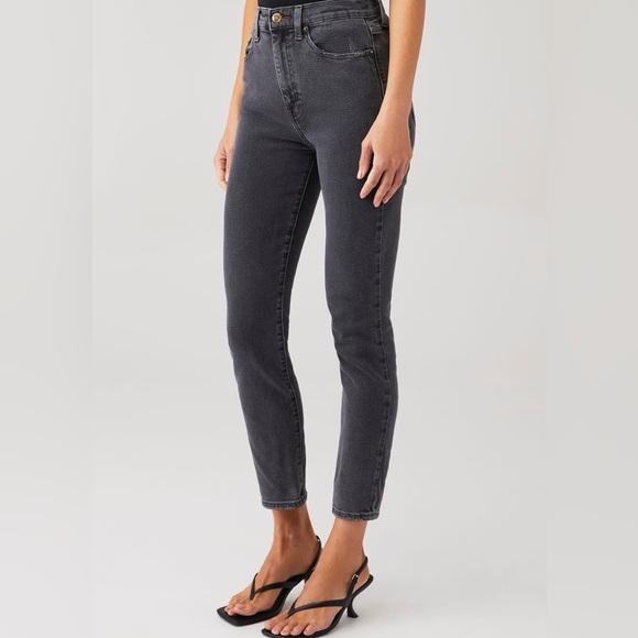 PISTOLA Cara High Rise Denim Jeans in Black Momento Black Skinny Vintage 25 - Picture 1 of 7